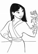 Mulan Coloring Princess Pages Disney Mushu Printable Popular sketch template