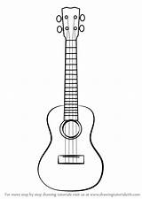 Ukulele Draw Guitarra Drawingtutorials101 Ukelele sketch template