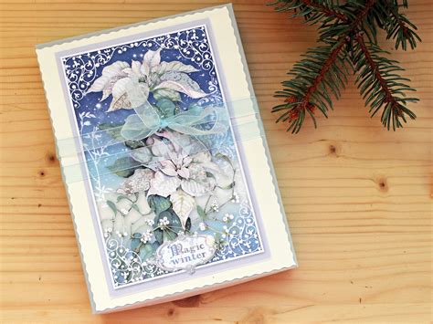 elegant handmade christmas greeting card   box long etsy