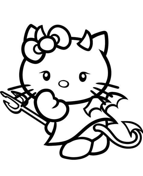 devil  kitty coloring page  printable coloring pages  kids