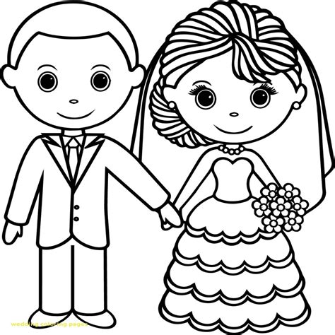 wedding couple coloring pages  getdrawings