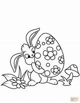 Easter Bunny Coloring Pages Cute Egg Printable Print Color Drawing Supercoloring Colorings Book sketch template