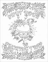 Coloring Pages Swear Adult Word Print Printable Getcolorings Color sketch template