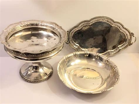 catawiki veilingen antiek drie massief zilveren tafelstukken waaronder duitsland en belgie ca