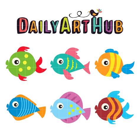 cute fish clip art set daily art hub graphics alphabets svg