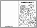 Birthday Cards Card Coloring Printable Happy Folding Templates Kids Template Color Wonderland Greeting Pages Crafts Adults Printables Princess Kittybabylove Source sketch template