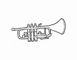 Trumpet Bass Coloring Coloringcrew Music sketch template