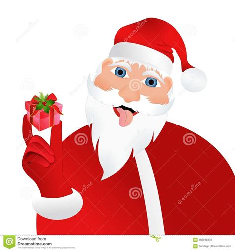 bad santa claus with small present stock illustration illustration of cheerful expressive