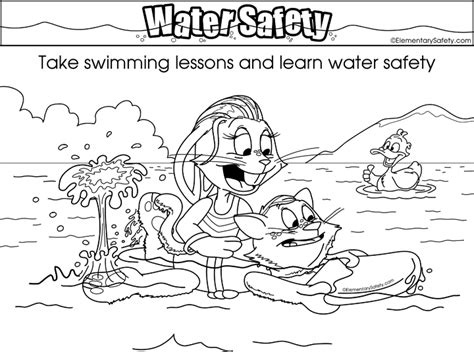 swimming lessons  water safety coloring water safety