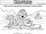 Coloring Safety Water Swimming Colouring Pages Lessons Bigger sketch template