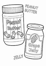 Coloring Peanut Butter Jelly Pages Jar Grape Printable Cartoon Food Kids Getcolorings sketch template