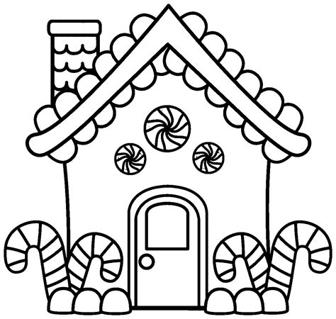 gingerbread house coloring pages  candy cane coloringfree