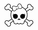 Skull Coloring Bow Pirate Emo Coloringcrew Dibujos sketch template