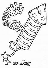 July 4th Coloring Pages Fourth Easy Tulamama Rockets sketch template