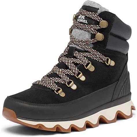 sorel kinetic conquest tenis impermeables  mujer negro