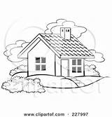 Coloring Outline House Yard Clipart Cute Illustration Royalty Perera Lal Rf Posters Small Poster Print Clipartof sketch template