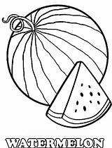Watermelon Coloring Drawing Cute Printable Cartoon Fruits Slice Getdrawings Getcolorings sketch template