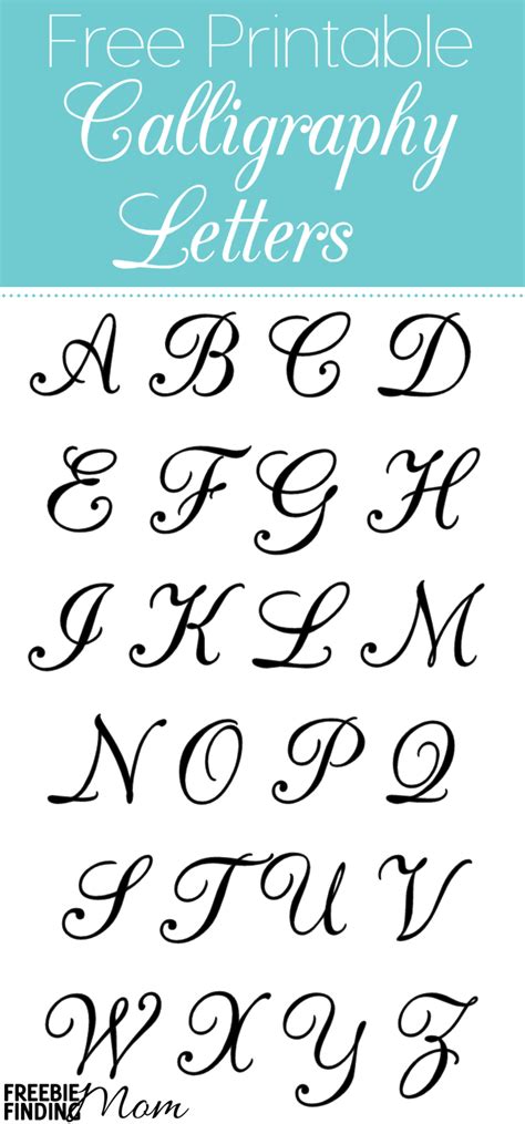 printable cursive alphabet letters design lettering