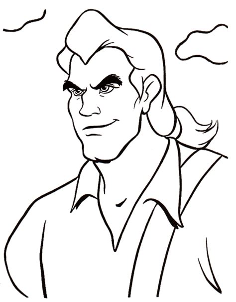 gaston disney princess coloring page full size image cartoon coloring