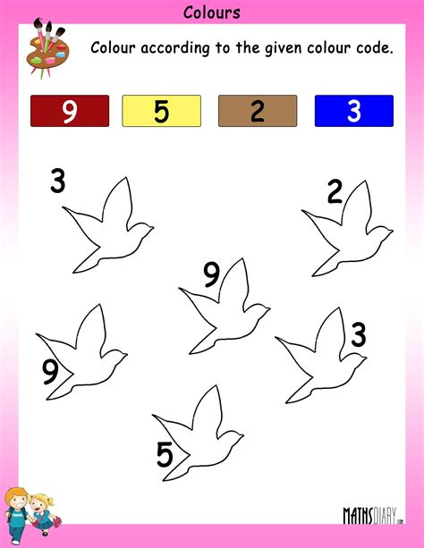 color  objects    numbers math worksheets
