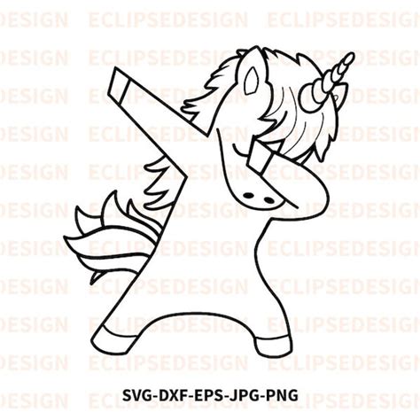 dabbing unicorn svg dancing unicorn outline svg unicorn svg etsy