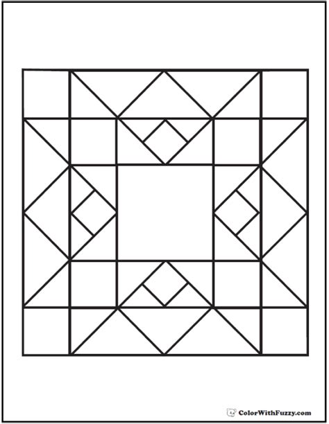 quilt pattern coloring page flame diamond squares