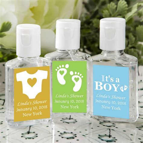 hand sanitizer baby shower favors personalized  assembly