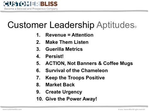10 Customer Leadership Aptitudes For Success Customer Bliss