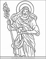 Joseph Saint Coloring Worker Thecatholickid sketch template