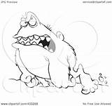 Snowman Abominable Grouchy Coloring Illustration Line Royalty Clipart Toonaday Rf sketch template