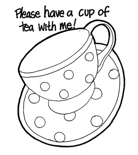 tea cup coloring   designlooter