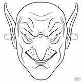 Goblin Coloring Mask Halloween Pages Green Printable Outline Masks Drawing Color Haunted Sheet Print Christmas Onlinecoloringpages Categories sketch template
