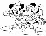 Minnie Coloring Pages Winter Mickey Skating Mouse Ice Disney Printable Rocks Sheets Clip Color Kids Christmas Disneyclips Friends Fun Colouring sketch template