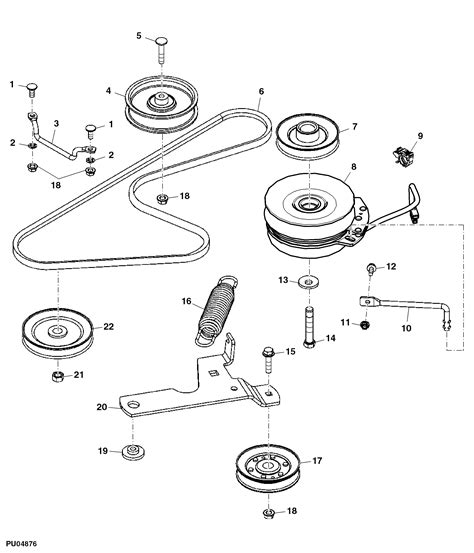 mower front pulleys drive belt  epc john deere  cce  avsparts