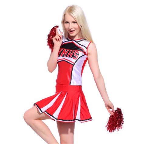 High School Cheer Musical Glee Cheerleader Costumes Outfit Fancy Dress