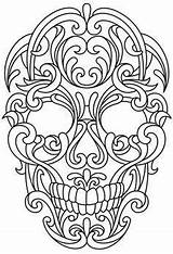Skull Leather Patterns Tooling Coloring Pages Printable Stencil Designs Wood Burning Pattern Book Urbanthreads Skulls Adult Sheets Sugar Scrollwork Templates sketch template