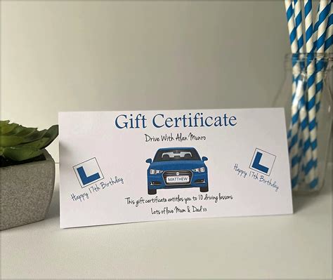driving lesson gift voucher template resume  gallery