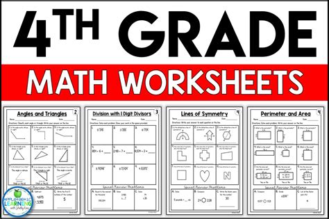 grade math review  test prep worksheets covering