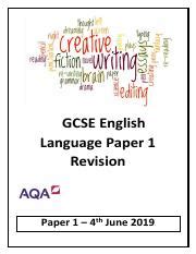english language paper  revision bookletpdf gcse english language