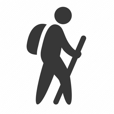 adventure camping hiking outdoors raw simple walking icon