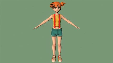 t pose rigged model of misty buy royalty free 3d model by 3d anime