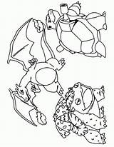 Coloring Pages Pokemon Blastoise Venusaur Charizard Library Diamond sketch template