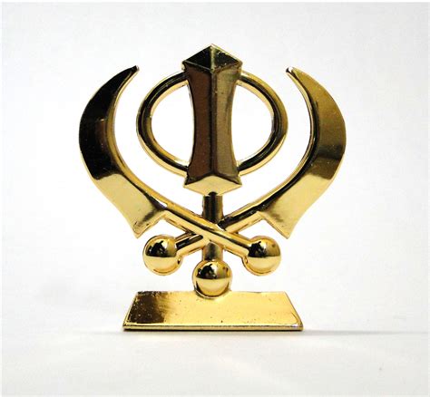 buy gold bourne sikh relegious khanda golden dashboard divinity