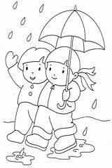 Coloring Pages Outside Wet Rainy Season Kids Drawing Weather Color Playing Autumn Drawings Printable Getdrawings Fall Getcolorings sketch template