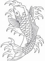 Koi Outline Fish Drawing Coloring Tattoo Japanese Deviantart Drawings Stencil Outlines Sleeve Pages Pdf Printable Coloringhome Tattoodaze sketch template