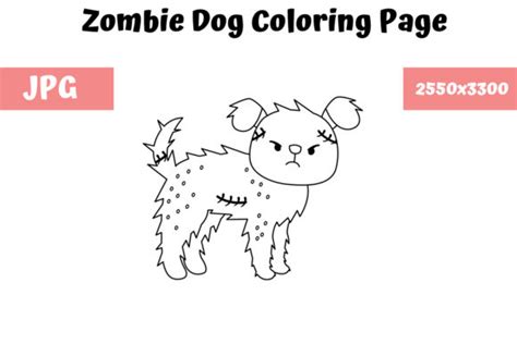 coloring page  kids zombie dog grafico por mybeautifulfiles