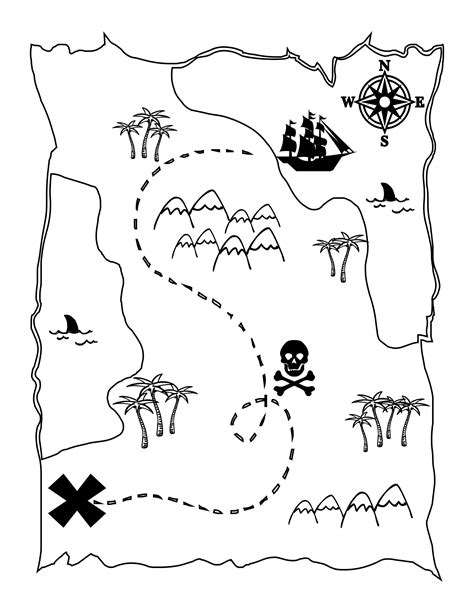 printable treasure map kids activity lets diy    kritsyn