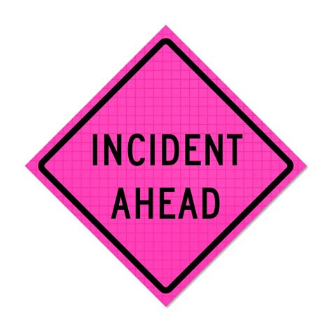 incident  pink roll  traffic sign