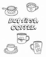 Coffe sketch template