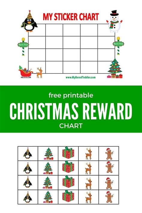 printable reward chart  christmas  bored toddler